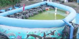 止水実験・止水状況・止水壁面からの浸水なし。